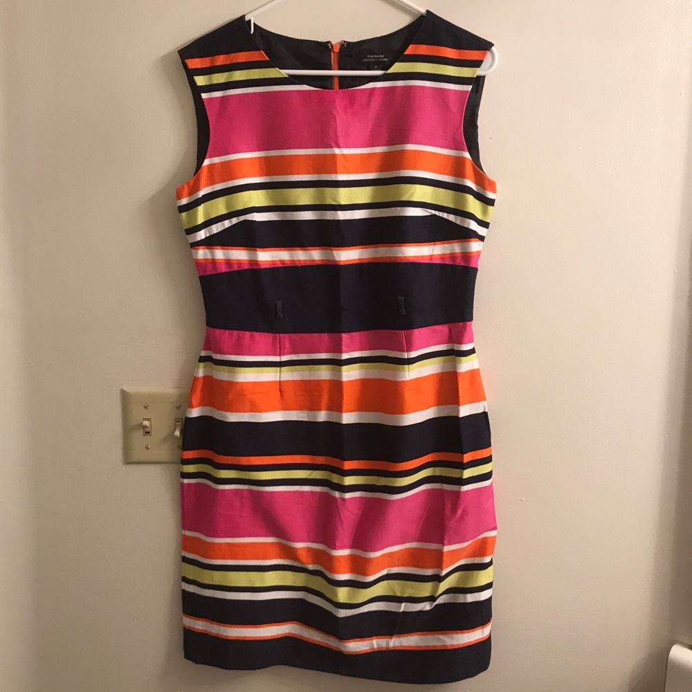 Tahari Striped Sheath Dress